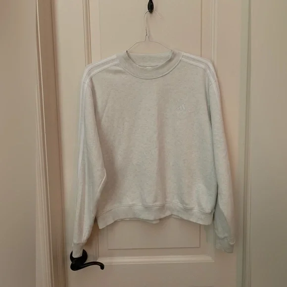 NWOT ADIDAS SPORTSWEAR ESSENTIALS 3-STRIPES HALF-NECK FLEECE SWEATSHIRT - L - Picture 11 of 16